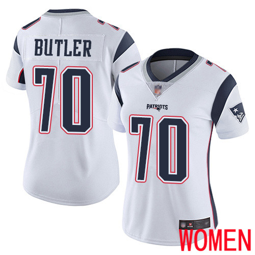 New England Patriots Football #70 Vapor Untouchable Limited White Women Adam Butler Road NFL Jersey->women nfl jersey->Women Jersey